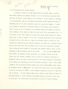 Letter from W. E. B. Du Bois to the Congregational Sunday-School