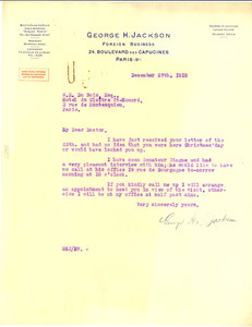 Letter from George H. Jackson to W. E. B. Du Bois - Digital Commonwealth