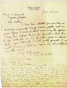 Letter from Lily Hardy Hammond to W. E. B. Du Bois