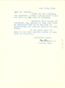 Letter from Carlton Moss to W. E. B. Du Bois