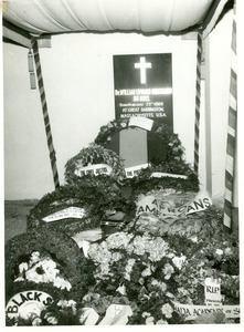 Commemorative wreaths in honor of W. E. B. Du Bois at his state funeral