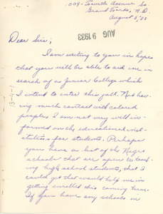 Letter from Annabelle Turner to W. E. B. Du Bois