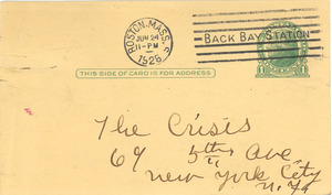 Letter from Robert M. Johnson to the Crisis