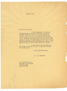 Letter from W. E. B. Du Bois to Guichard Parris