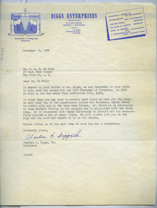 Letter from Diggs Enterprises to W. E. B. Du Bois