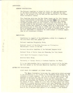 Activities of the National Committee to Defend Dr. W. E. B. Du Bois and Associates in the Peace Information Center