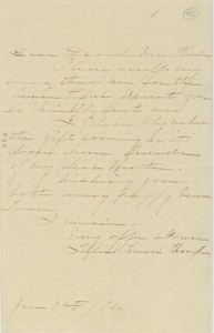 Letter from Lillie Somers Thompson to Erasmus Darwin Hudson and Martha Hudson
