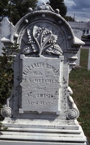 Meredith Bridge Cemetery (Laconia, N.H.) gravestone: Bowker, Elizabeth (d. 1876)