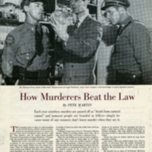 "How murderers beat the law," from The Saturday Evening Post, December 10, 1949. Page 032-033.