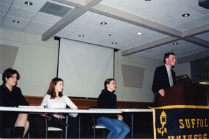 A panel discussion sponsored by Suffolk University's Student Government Association