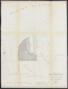 Plan of South Boston Flats: showing location of sea walls and area of excavations and filling