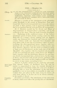 1784 Chap. 0034 An Act For Incorporating A Grant Of Land, Formerly Made To Mr. Cornelius Jones, Of Ten Thousand Acres, Called By The Name Of Myrifield, In The County Of Hampshire, Together With Other Lands Adjoining, And The Inhabitants Thereon, Into A Separate Town, By The Name Of Rowe.