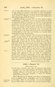 1793 Chap. 0072 An Act For Altering The Time Of Holding The Court Of Common Pleas, And General Sessions Of The Peace Within, And For The County Of Bristol From The Second Tuesday Of March, And For Establishing An Additional Term For Holding A Court Of Common Pleas In Said County.