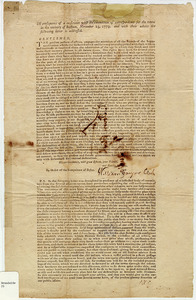 In consequence of a conference with the committees of correspondence for the towns in the vicinity of Boston, November 23, 1773, and with their advice the following letter is addressed...