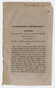 An act to establish a college in the town of Amherst