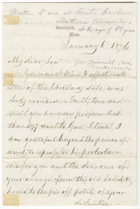 George Grennell letter to his son, 1876 January 6