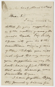 Edward Hitchcock letter to Benjamin Silliman, 1856 March 24