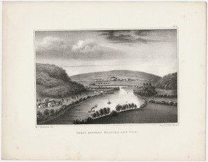 Orra White Hitchcock plate, "Gorge between Holyoke and Tom," 1841