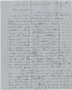 Edward Hitchcock and Orra White Hitchcock letter to the Hitchcock children, 1847 April 1