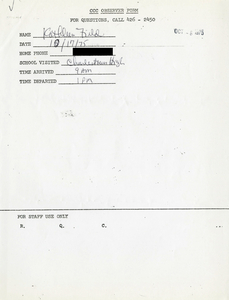 Citywide Coordinating Council daily monitoring report for Charlestown High School by Kathleen Field, 1975 October 17