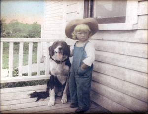 My father, Emil B. Rosenberg (age 4 years) with his dog, Castor