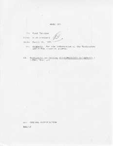 Memo #85, Numbers: for the information of the Washington and Fifth District Staffs