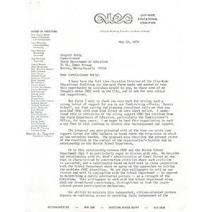 Letter, Gregory Anrig, May 25, 1979.