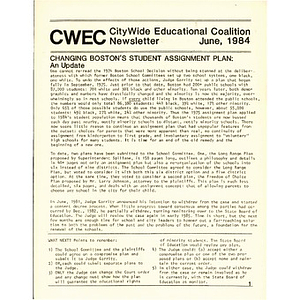 Citywide Educational Coalition newsletter, June ,1984.