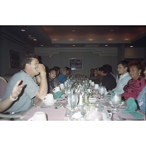 Inquilinos Boricuas en Acción board members at a banquet table during a daylong training session.