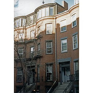 Brick row house at 89 Waltham Street, Boston.