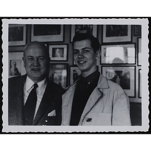 "Arthur T. Burger, Executive Director, Boys' Clubs of Boston, and Richard J. O'Neil, Boy Ambassador, 1958"