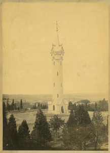View of the Cochituate Standpipe on Fort Hill