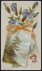 Trade card for the New Home Sewing Machine Co., Orange, Mass., 1887