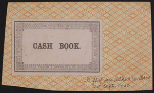 Label for William J. Reynolds & Co., stationery, No. 24 Cornhill, Boston, Mass., undated