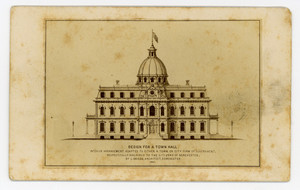 Trade card for the architect Luther Briggs, Jr., Dorchester, Mass., 1867