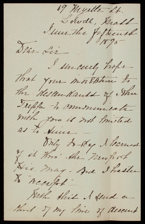 Sarah Burlingame Webster to Thomas Lincoln Casey, June 15, 1895