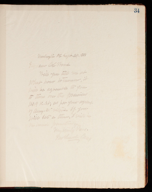 Thomas Lincoln Casey Letterbook (1888-1895), Thomas Lincoln Casey to Colonel Wood, September 29, 1888 (1)