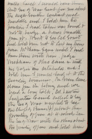 Thomas Lincoln Casey Notebook, May 1891-September 1891, 46, walls. Said I would have them.