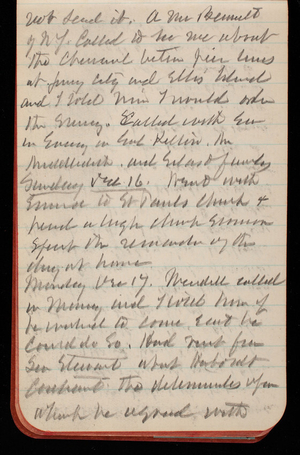 Thomas Lincoln Casey Notebook, November 1888-January 1889, 52, not send it. A Mr. Bennett