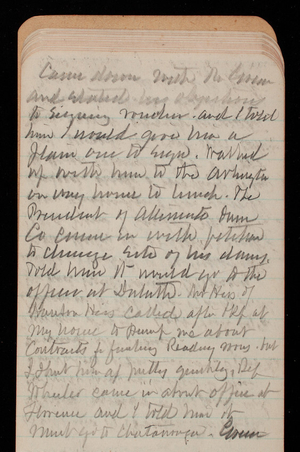 Thomas Lincoln Casey Notebook, November 1894-March 1895, 023, Came down with Mr. Green