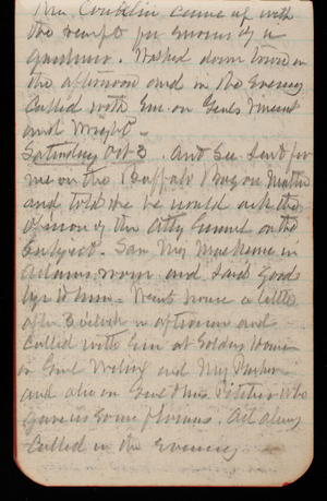 Thomas Lincoln Casey Notebook, October 1891-December 1891, 04, Mr. [illegible] came up with