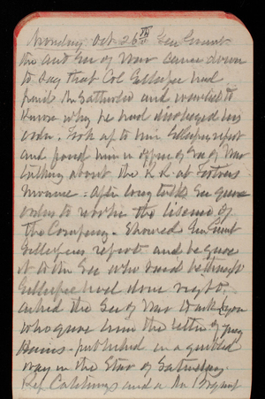 Thomas Lincoln Casey Notebook, October 1891-December 1891, 31, Monday Oct 26th