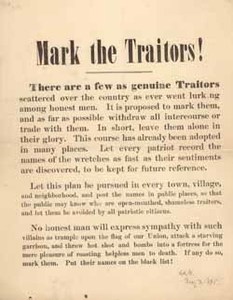 Mark the Traitors! There are a few as genuine Traitors scattered over the country ...