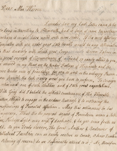 Letter from Hannah Winthrop to Mercy Otis Warren, 1 January 1772
