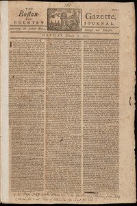 The Boston-Gazette, and Country Journal, 7 January 1771