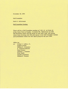 Memorandum from Mark H. McCormack to golf committee