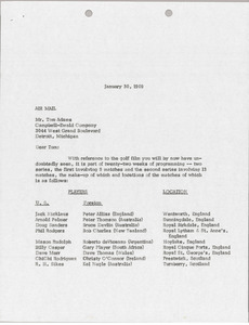 Letter from Mark H. McCormack to Tom Adams