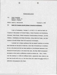 Memorandum from Mark H. McCormack to Jules Rosenthal