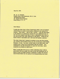 Letter from Mark H. McCormack to Simon B. Pendock