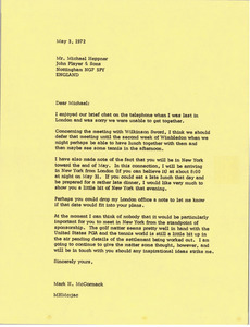 Letter from Mark H. McCormack to Michael Heppner